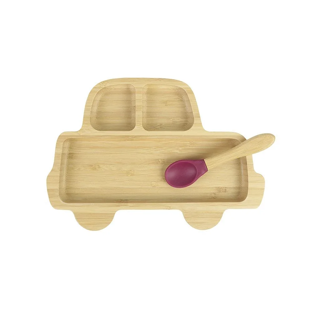 Набір тарілок BIOZOYG Bamboo Автомобіль I Тарілка на присосці з ложкою Червоний, фото №2 Набір тарілок BIOZOYG Bamboo Автомобіль I Тарілка на присосці з ложкою Червоний, фото №2