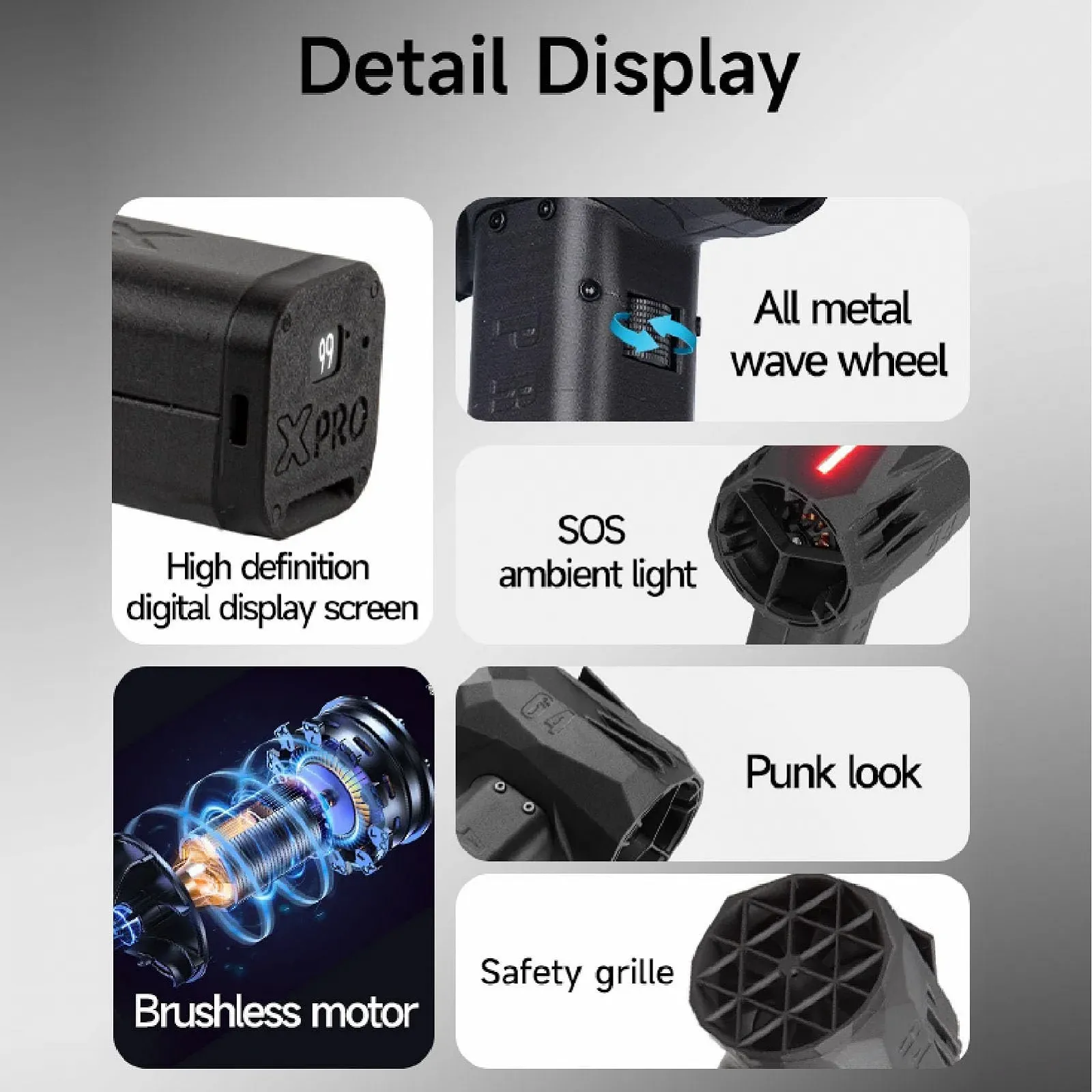 воздуходувка для сжатого воздуха 350 км/ч 64 мм Turbo Fan 16000 мАч, фото №5