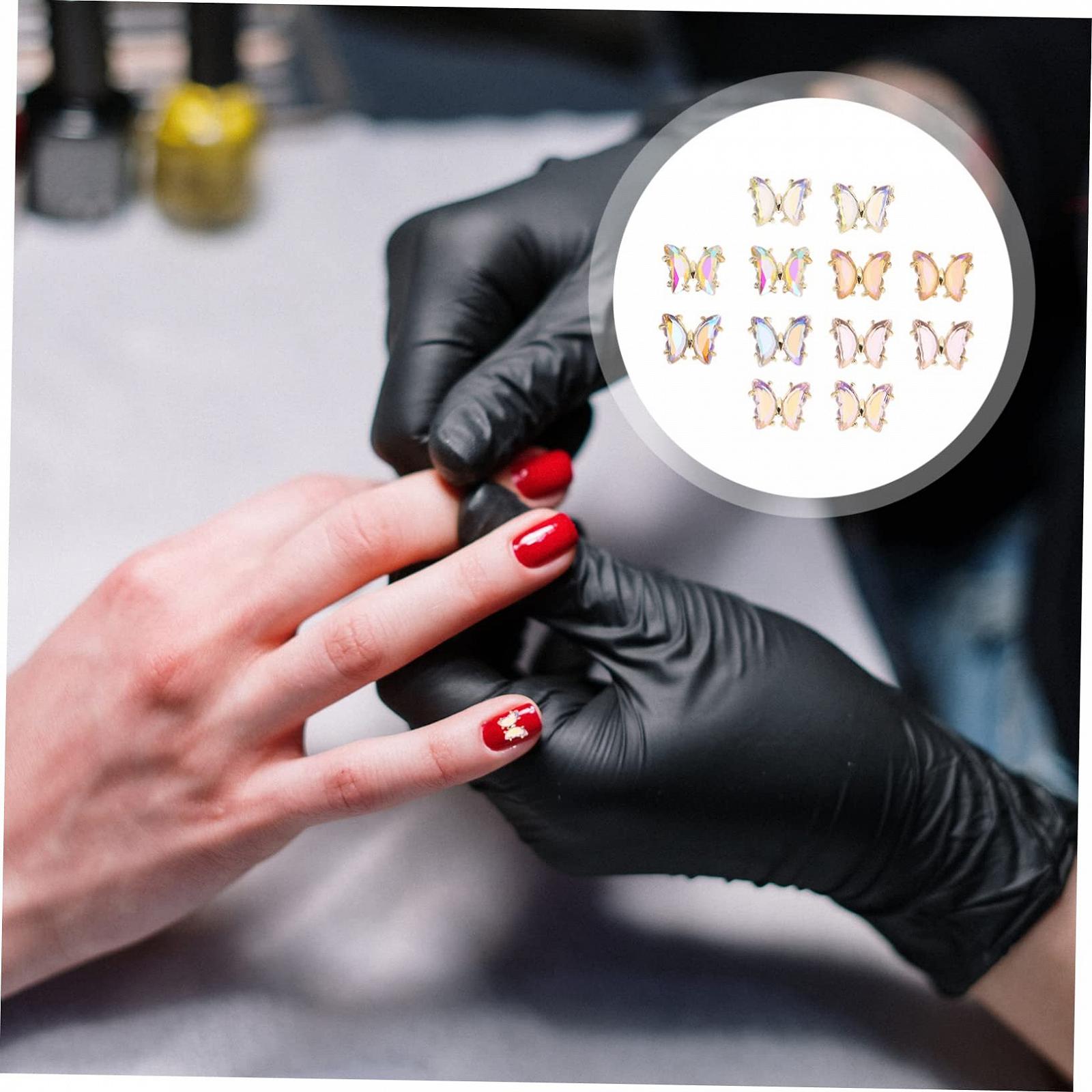 Украшение для ногтей Бабочка WOONEKY 12 шт. Бриллианты для ногтей Подвеска для ногтей Украшение для ногтей Кристалл Циркон, фото №7