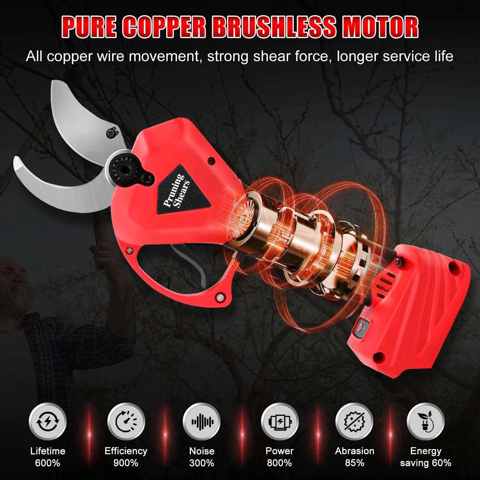 Акумуляторний секатор Kistrba Лезо SK5 65 мм, фото №3