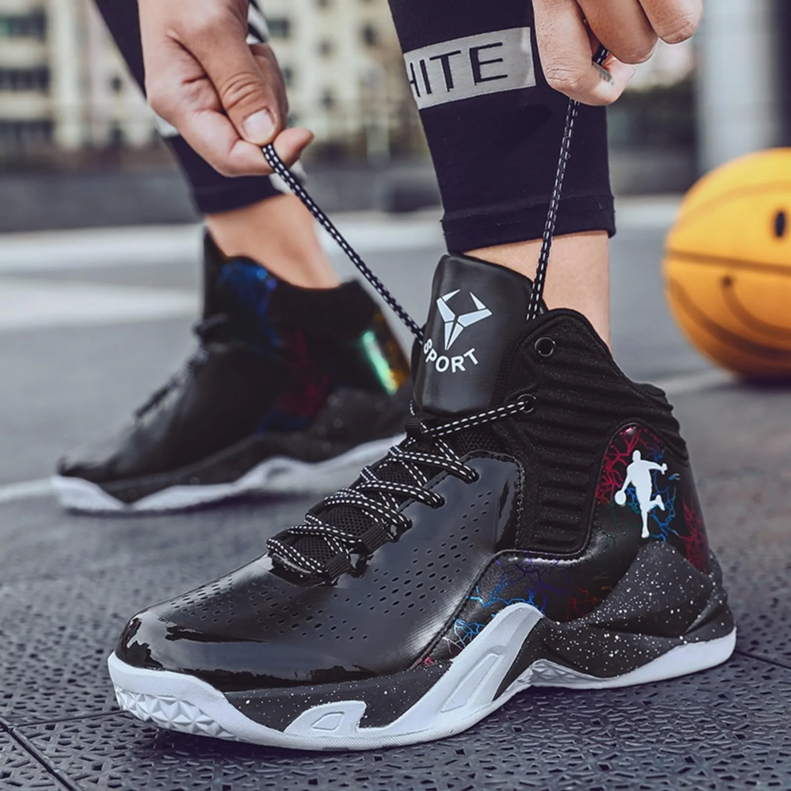 Кросівки для хлопчиків, баскетбольні, легкі, нековзні, дихаючі, фото №6