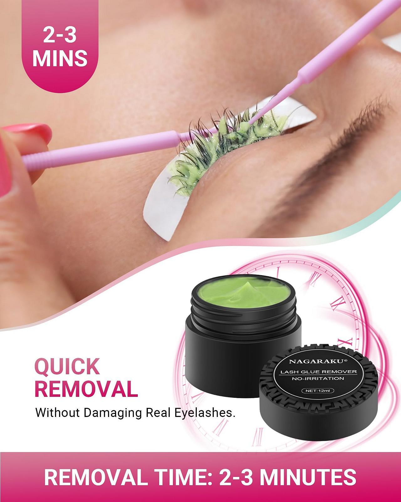 Крем-паста NAGARAKU Eyelash Extensions Glue Remover 12 мл Легкий Без стимуляції Фруктовий аромат Засоби для зняття клею Професійний для салону, фото №4