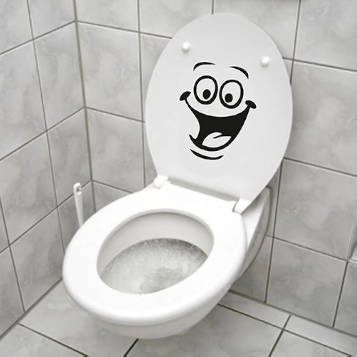 Наклейка на стену Funny WC Toilet Smiley Face Декор для ванной, фото №1