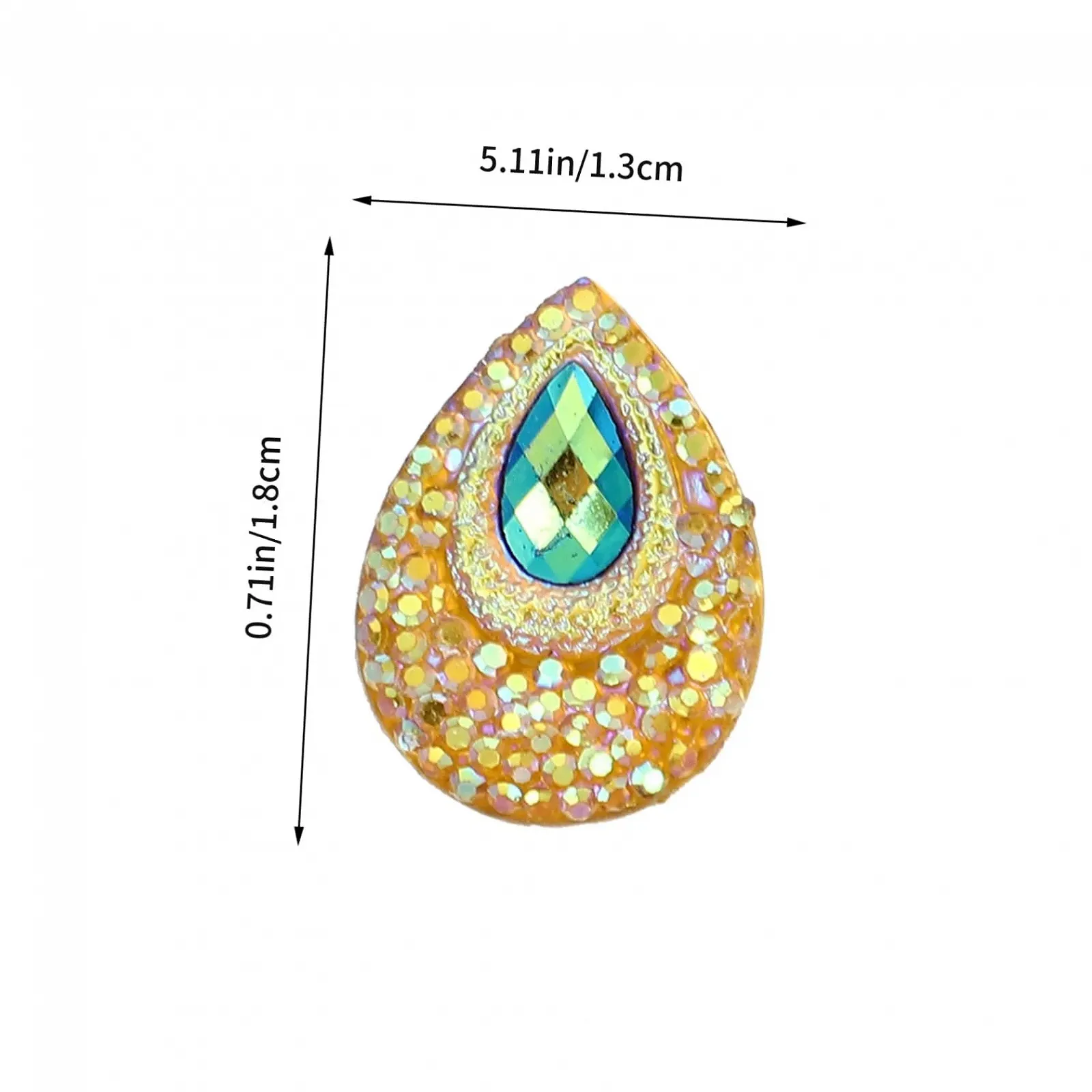 Стрази Крапля EXCEART 100 штук Стрази з плоскою задньою частиною Смола для DIY виробів, фото №9