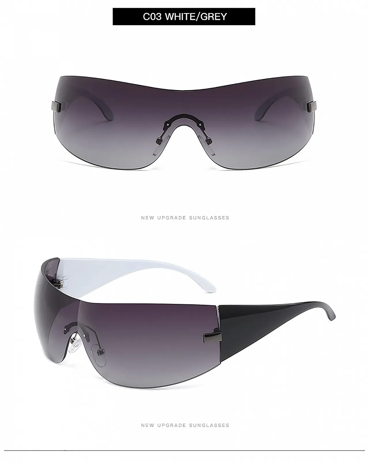 Сонцезахисні окуляри YAMEIZE Cycling Trendy Y2K Wraparound для жінок, чоловіків, великий розмір, захист UV400, фото №2