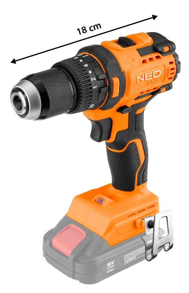 Акумуляторний ударний дриль Шурупокрут NEO TOOLS Компактний 18 В 13 мм без ключа без батареї та зарядного пристрою, фото №4 Акумуляторний ударний дриль Шурупокрут NEO TOOLS Компактний 18 В 13 мм без ключа без батареї та зарядного пристрою, фото №4