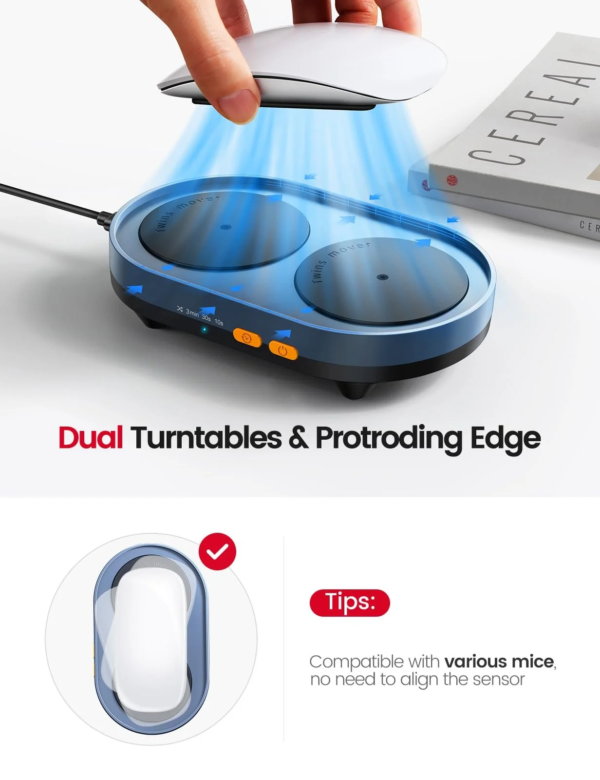 Устройство для перемещения мыши VAYDEER Без необходимости калибровать указатель мыши, необнаружимый, бесшумный шейкер для мыши, имитирует реалистичное движение мыши, с регулируемыми интервалами и переключателем включения/выключения, фото №3