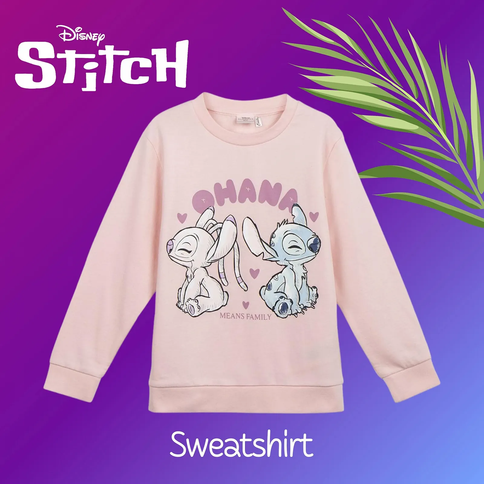 Світшот Disney Stitch для дівчат, м’який бавовняний, фото №3