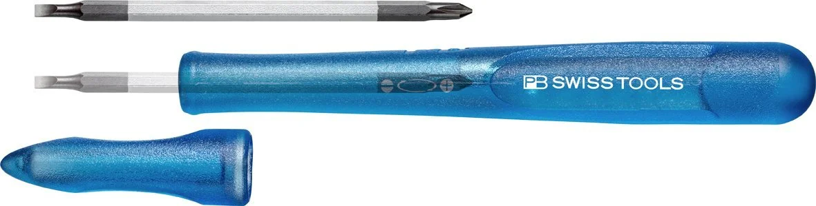 Міні-викрутка PB Swiss Tools PB 168.00 реверсивна шліцьова/PH 00 синя, фото №1