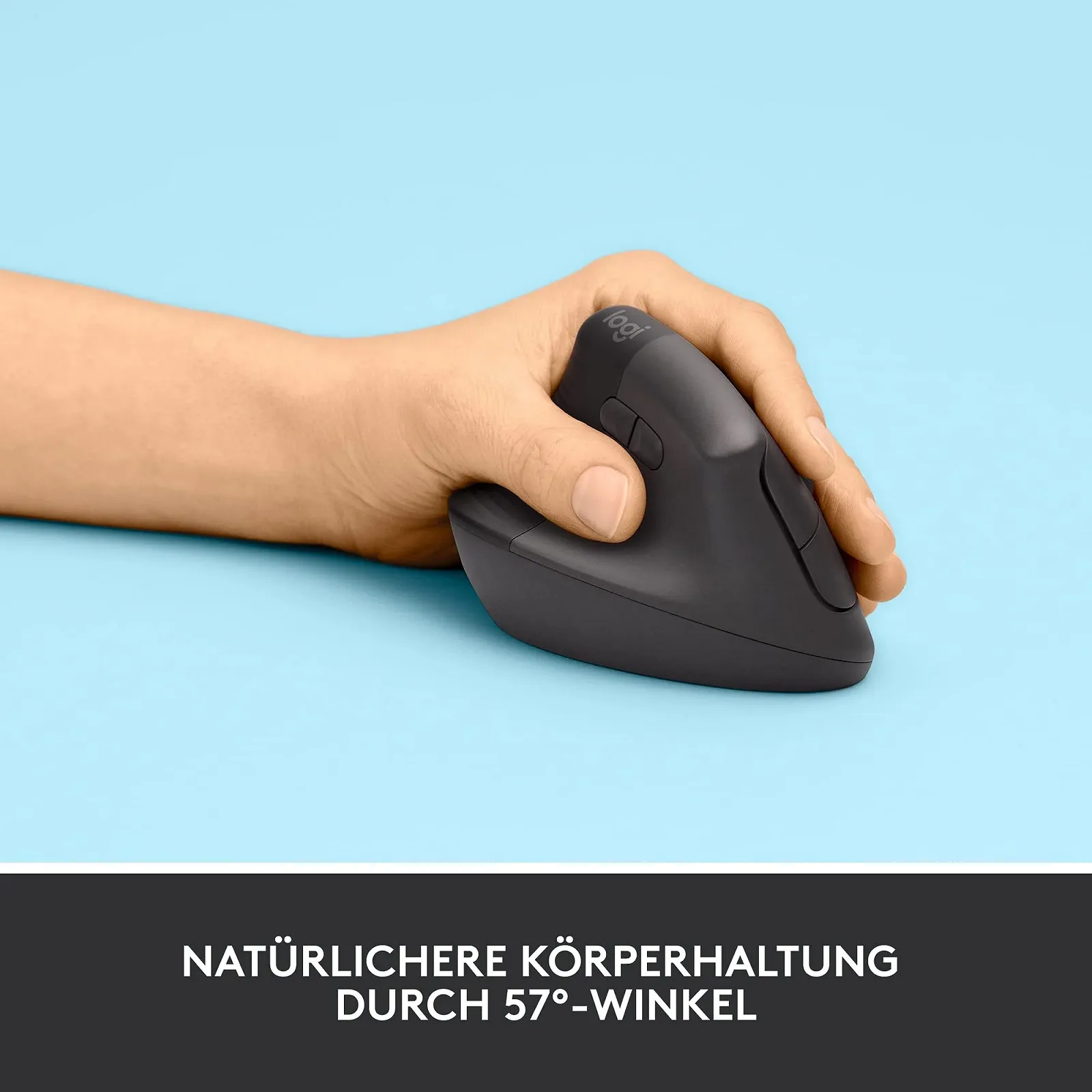 Миша Logitech Lift Vertical Ergonomic Left Handed Wireless Bluetooth або Logi Bolt USB Graphite, фото №4 Миша Logitech Lift Vertical Ergonomic Left Handed Wireless Bluetooth або Logi Bolt USB Graphite, фото №4