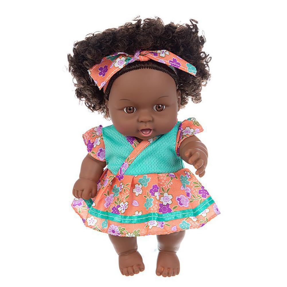 Лялька Asudaro Newborn Girl 8 Inch Black Lifelike African American Reborn Baby Doll Washable Soft Body Baby Dolls Type 1, фото №1