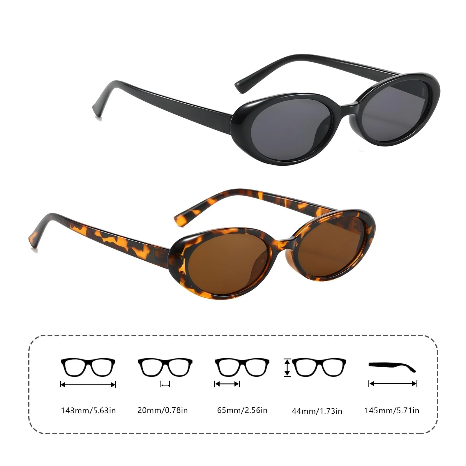 Солнцезащитные очки Женские Ретро Овальные 90-х UV400, 2 шт, фото №2