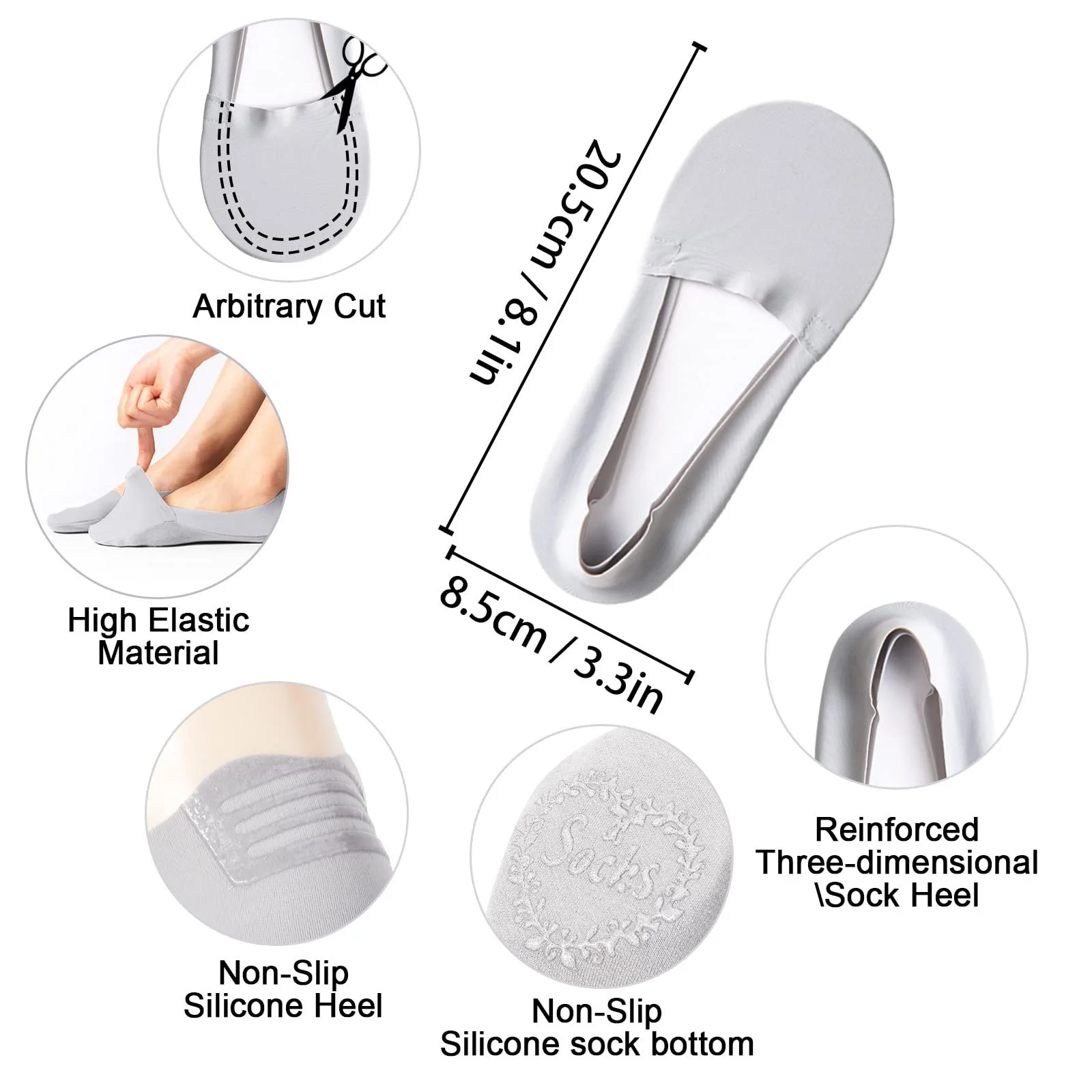 Шкарпетки TAGVO Invisible, 6 пар, фото №2