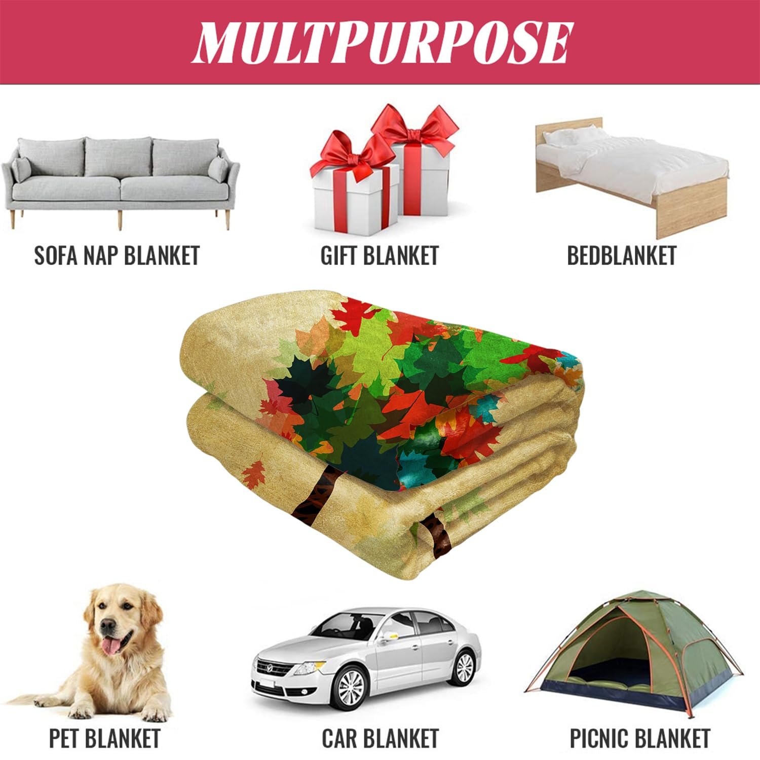 Покривало YISUMEI Фланелева М'яка Флісова Покривало Кольорове Дерево Ретро, 150 x 200 см, фото №5 Покривало YISUMEI Фланелева М'яка Флісова Покривало Кольорове Дерево Ретро, 150 x 200 см, фото №5