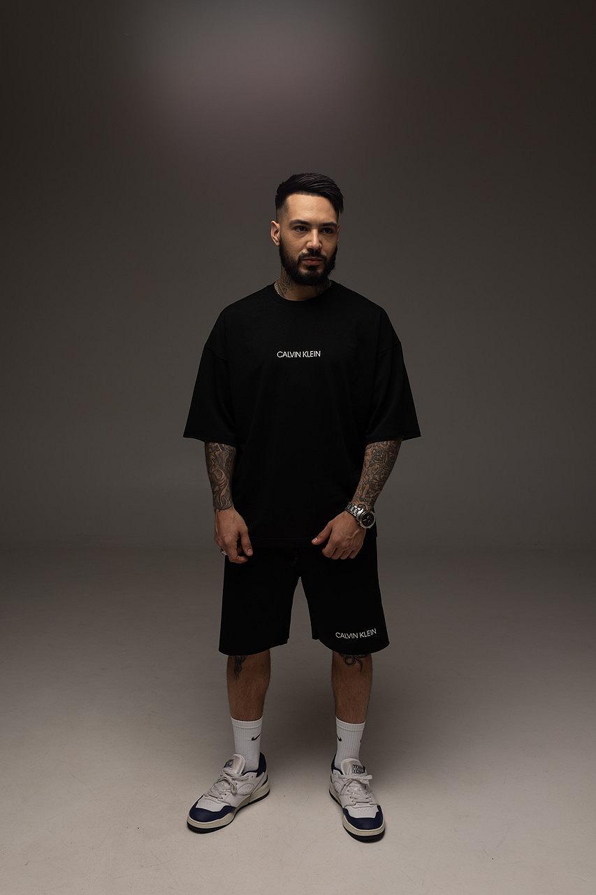 Костюм мужской летний черный Calvin Klein Стильный оверсайз на лето Базовый комплект для мужчины, фото №8