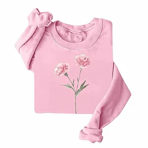 Женский Свитшот Komiseup Однотонный Oversized Круглый вырез Длинный рукав Осень-Зима Цветочный принт Свободный L Свитшот без капюшона 29 synthetic.ua - Фото 1