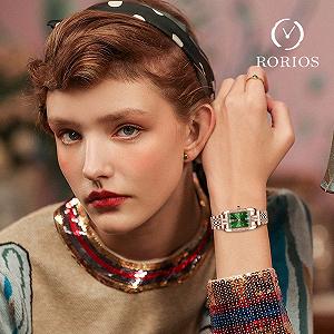 Женские Часы Rorios Кварцевые Аналоговые Часы с Прямоугольным Корпусом и Ремешком из Нержавеющей Стали с Бриллиантами synthetic.ua - Фото 1