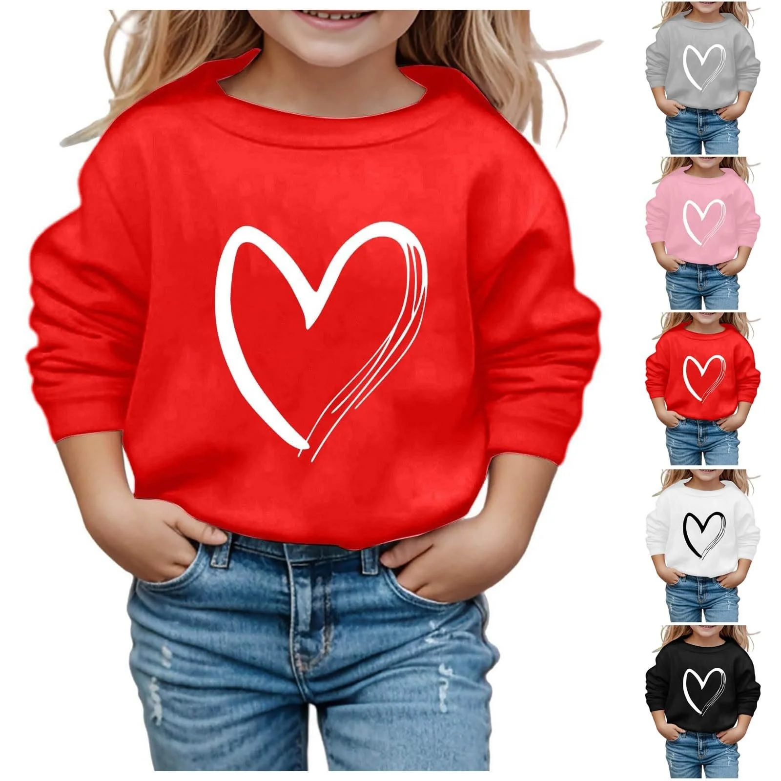 Світшот з довгими рукавами для дівчат, дитячий бавовняний, фото №2