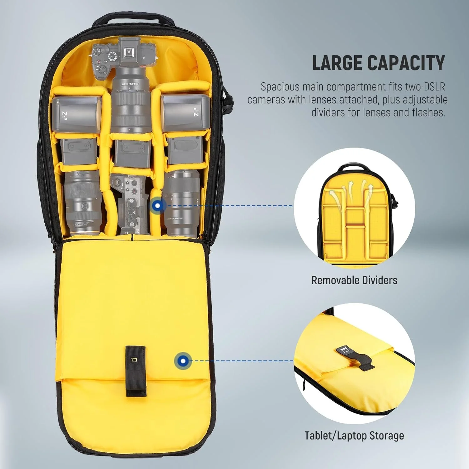 Рюкзак-валіза Neewer NW-8903 2-в-1 / 32,8 x 20 x 48,8см / Чорний, фото №3 Рюкзак-валіза Neewer NW-8903 2-в-1 / 32,8 x 20 x 48,8см / Чорний, фото №3