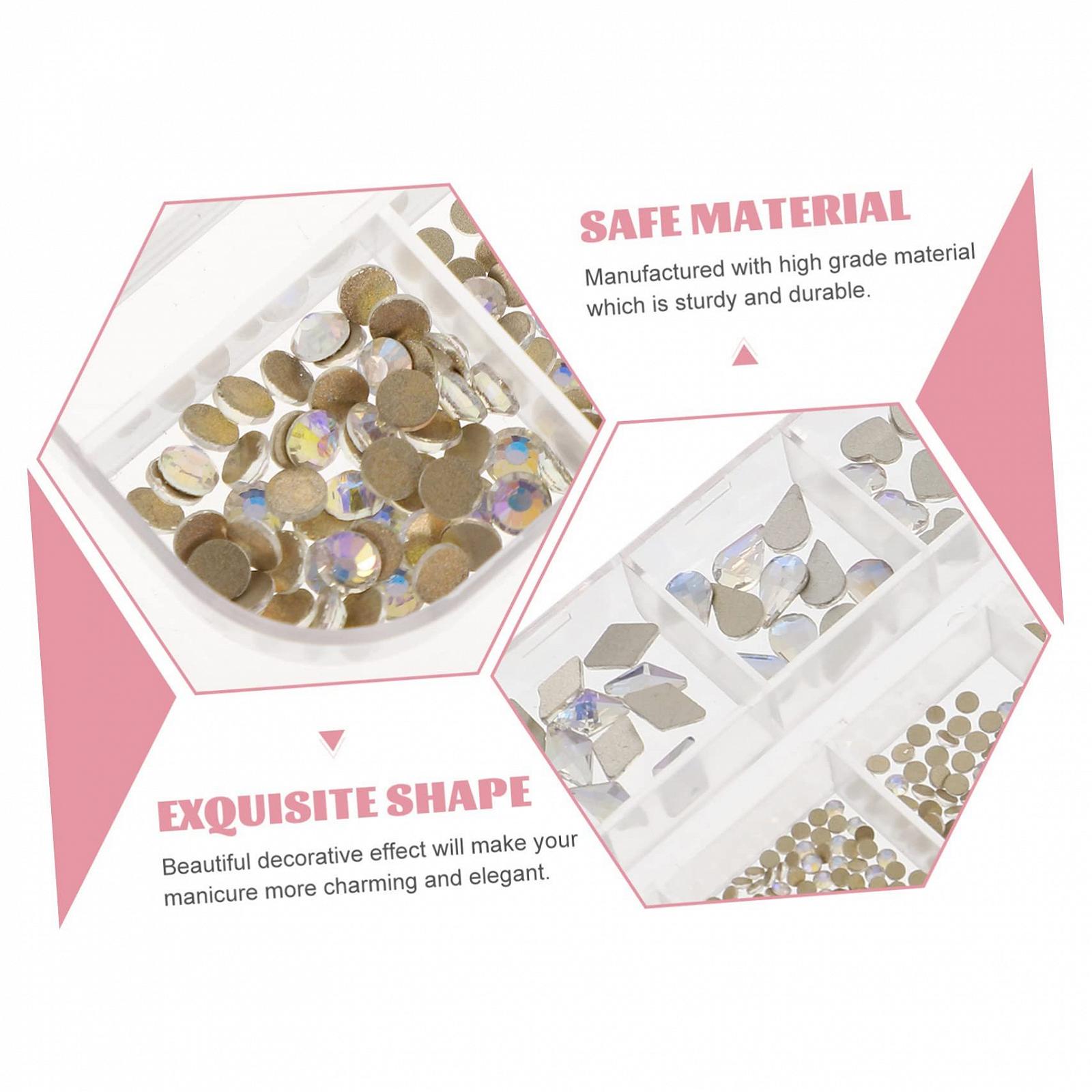 Стразы для ногтей Healvian 3 коробки Маникюр со специально ограненными бриллиантами Аксессуары для ногтей Плоская задняя часть Украшения для ногтей Стразы для ногтей Драгоценность для ногтей Alien Symphony, фото №3