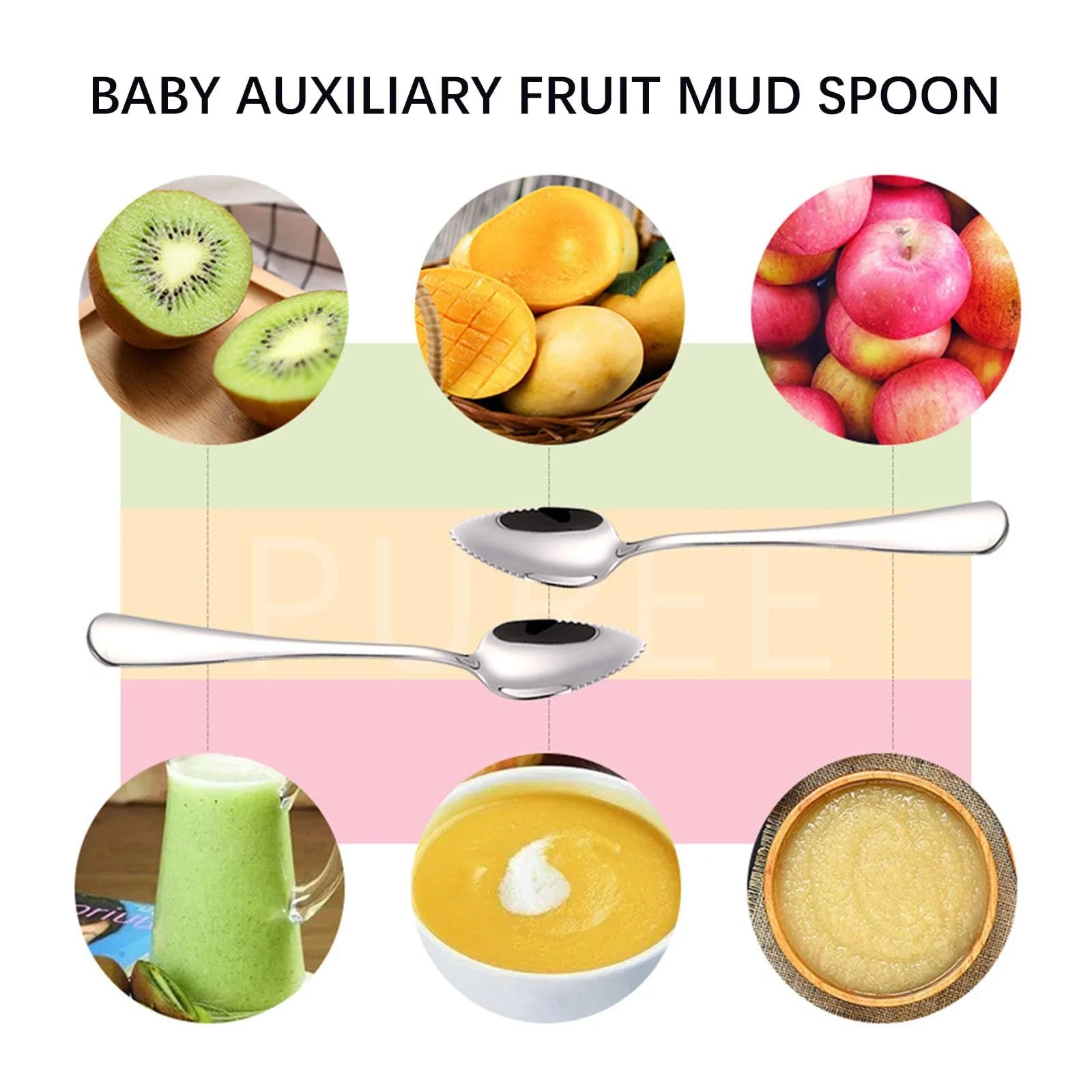 Ложка для грейпфрута Kiwi з нержавіючої сталі, срібляста, набір 4 шт., фото №7