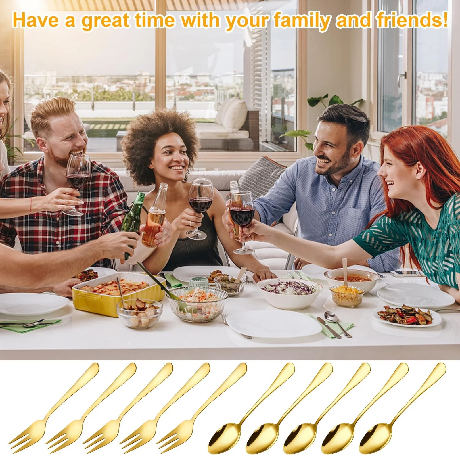 Набір виделок для торта та кавових ложок 24 шт., фото №6