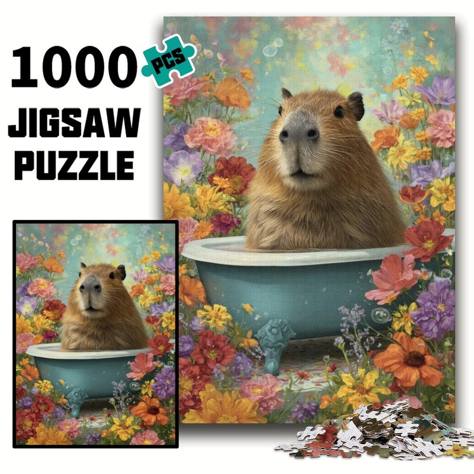 Пазл Капибара в ванне 1000 элементов 50 x 75 см, фото №2