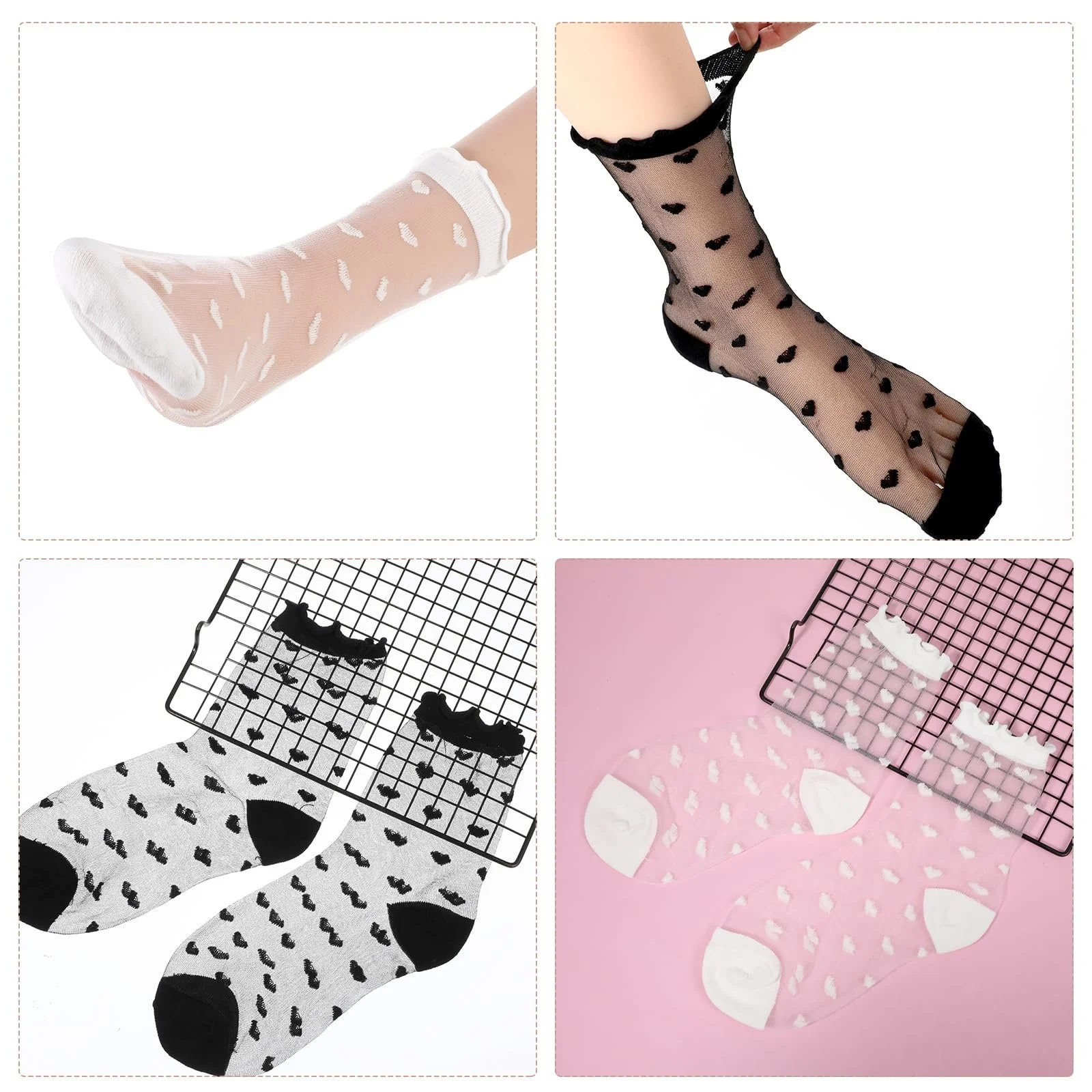 Прозрачные носки Lusofie из нейлона, 6 пар, фото №7 Прозрачные носки Lusofie из нейлона, 6 пар, фото №7