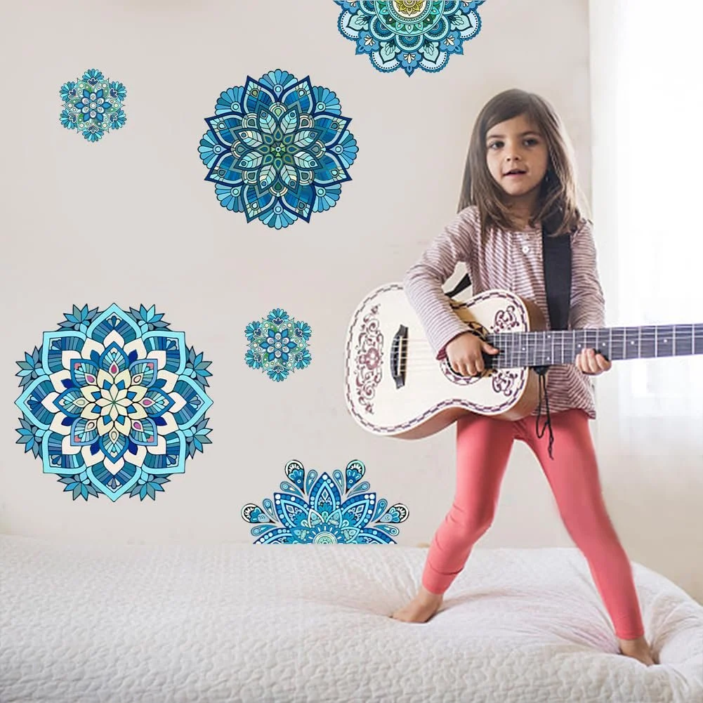 Вінілова наклейка на стіну SUPERDANT Blue Mandala Boho Синя 80 x 39 см, фото №4 Вінілова наклейка на стіну SUPERDANT Blue Mandala Boho Синя 80 x 39 см, фото №4