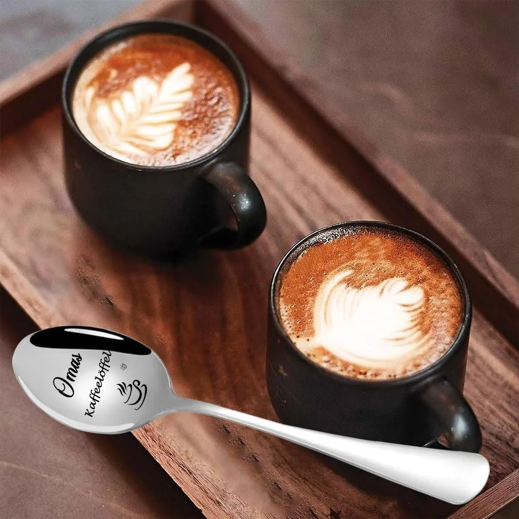 Ложка Кавова з гравіюванням з нержавіючої сталі для бабусі, фото №3
