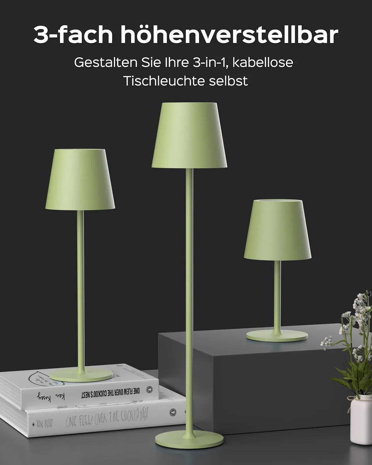 Настільна лампа JACKYLED бездротова акумуляторна 5000 мАг LED з димуванням регульована висота, фото №2