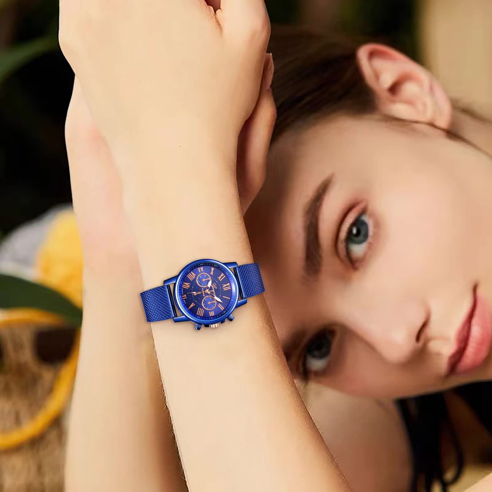 Женские часы Generisch Кварцевый механизм Сетчатый ремешок ПВХ, фото №3