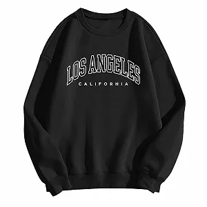 Женский Винтажный Свитшот С Принтом Los Angeles, Персонализированная Графическая Одежда, Аниме, Длинные Рукава, Круглый Вырез, Калифорния, Колледж, Крутой Топ, Y2K Backwoods - Фото 1