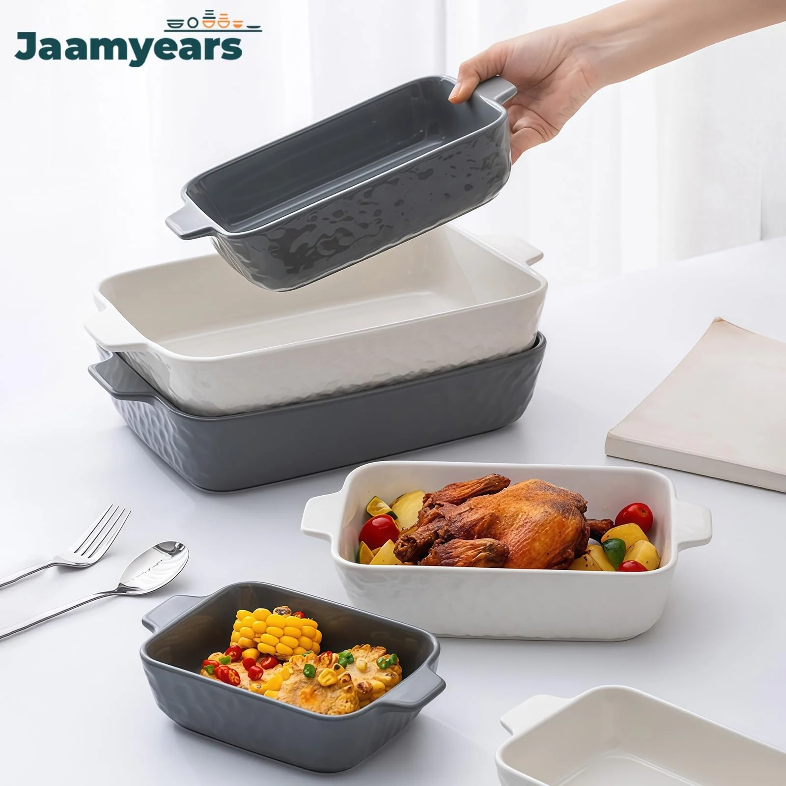 Набір форм для запікання керамічних 3 шт для лазаньї та духовки, фото №7