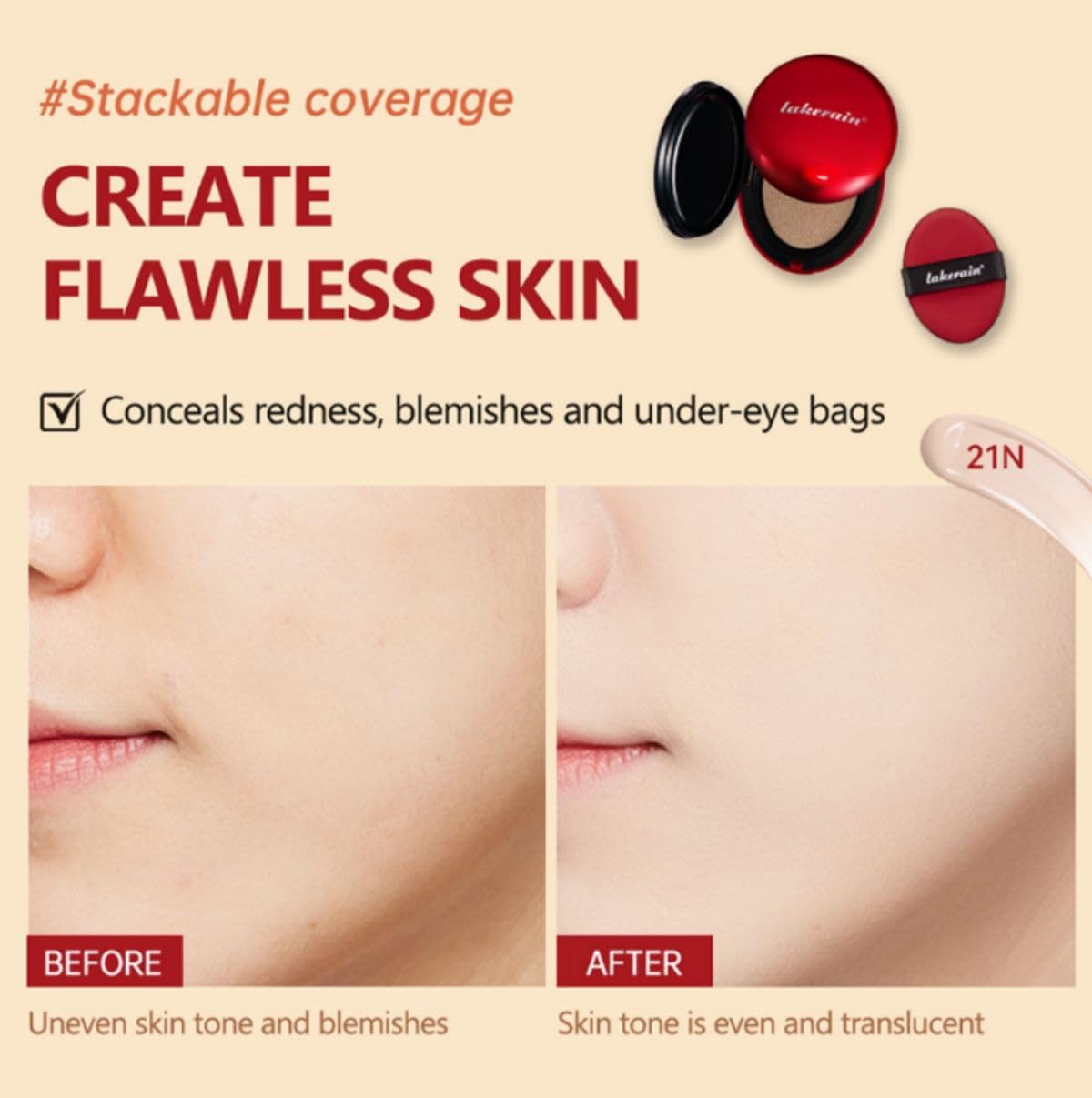 Кушон Red Foundation Super Fit Cushion SPF40 PA++ 27N, фото №4