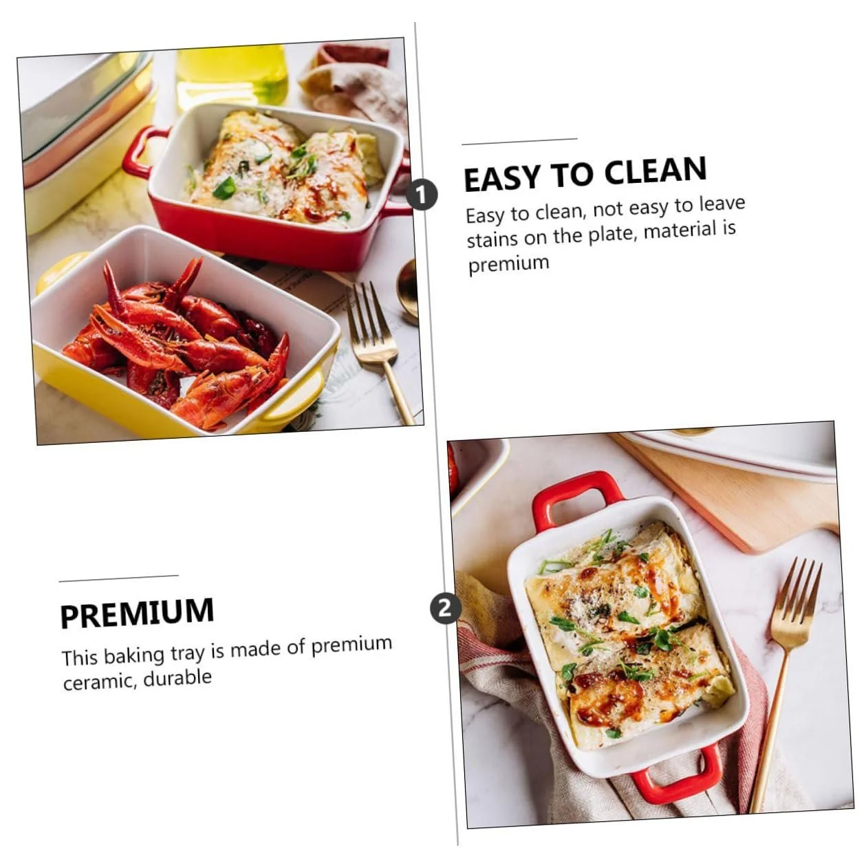 Форма для запікання керамічна з двома ручками термостійка червона, фото №7 Форма для запікання керамічна з двома ручками термостійка червона, фото №7