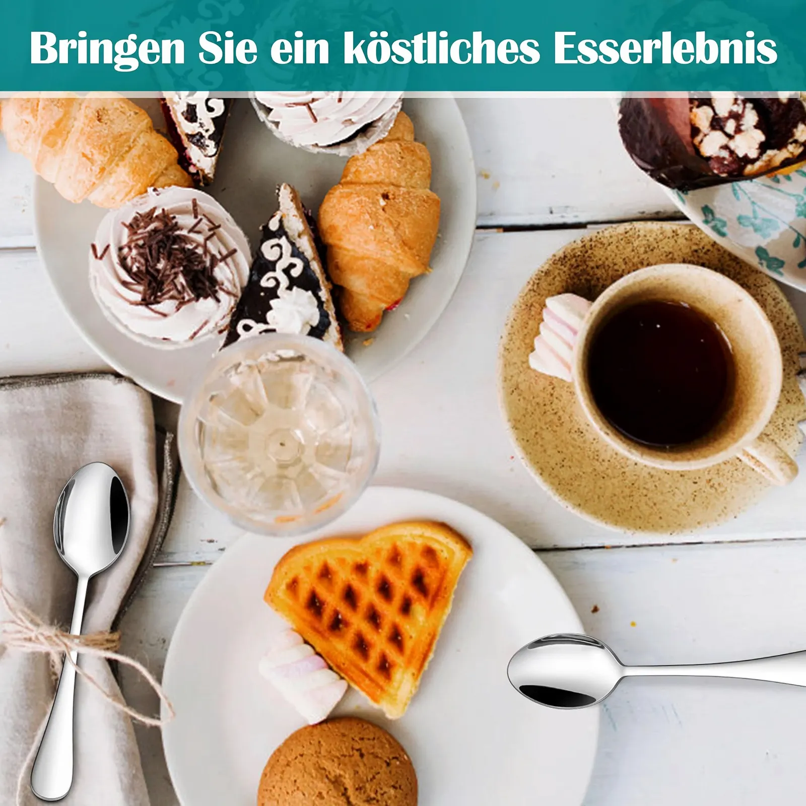 Ложки Homikit для кави, 12 штук, полірована нержавіюча сталь, фото №6