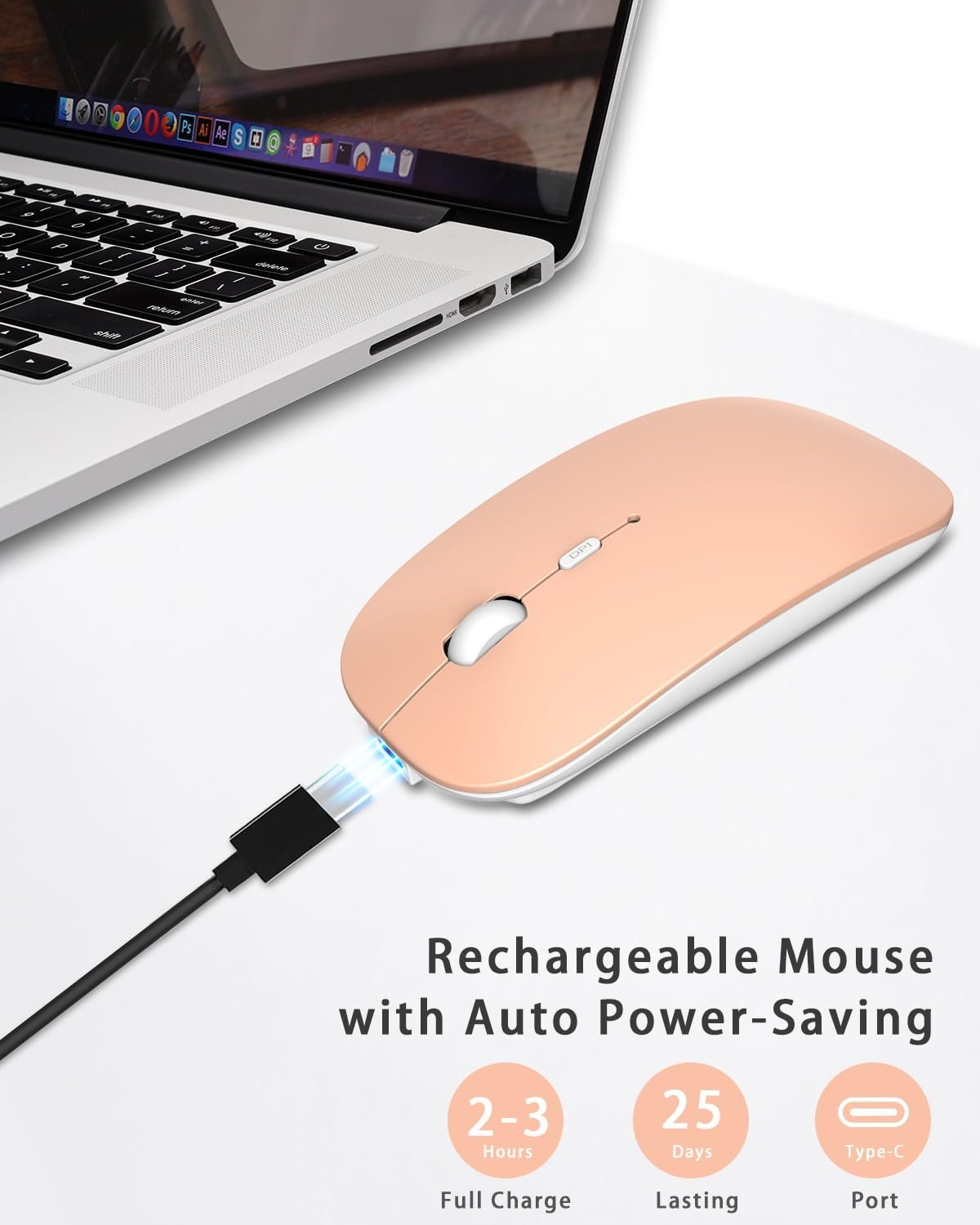 Мышь ANEWISH Bluetooth, оранжевый, фото №3