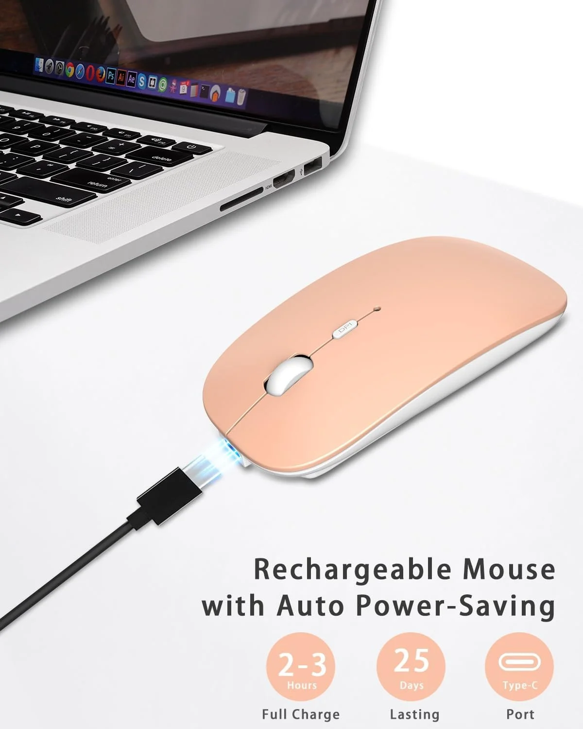 Мышь ANEWISH Bluetooth, оранжевый, фото №3