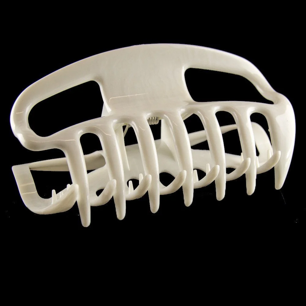 Заколка для волос с открытыми сторонами Large 10 см White, фото №1 Заколка для волос с открытыми сторонами Large 10 см White, фото №1