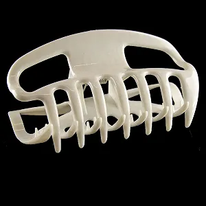 Заколка для волос с открытыми сторонами Large 10 см White - Фото 1