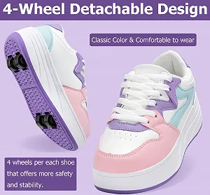 Роликовые коньки для детей Мальчики Девочки Тренажеры со съемными колесами Спортивная обувь synthetic.ua - Фото 1