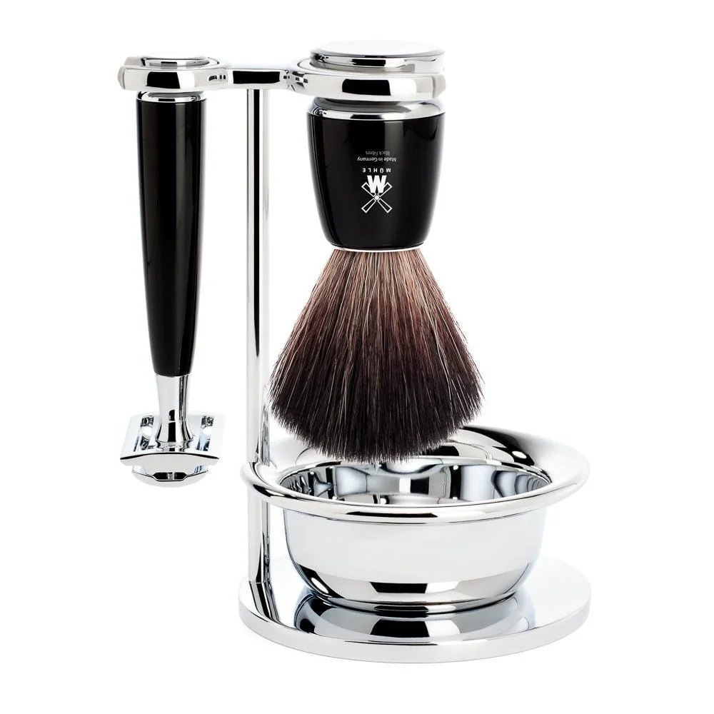 Набор для бритья Mühle Rytmo Series Black Fibre Т-образная бритва Черный, фото №1 Набор для бритья Mühle Rytmo Series Black Fibre Т-образная бритва Черный, фото №1