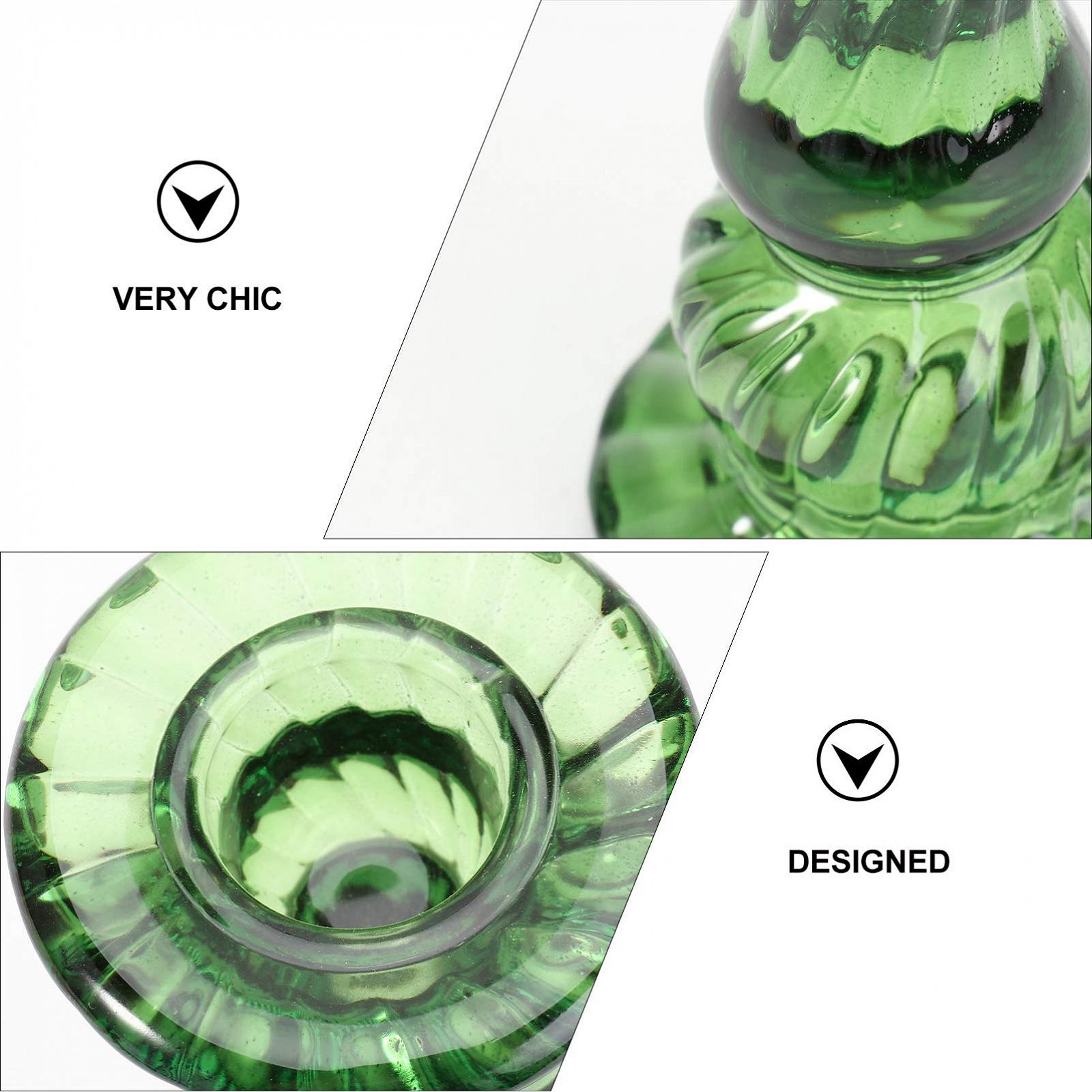 Подсвечник ABOOFAN Vintage Glass Table European Dark Green, фото №6