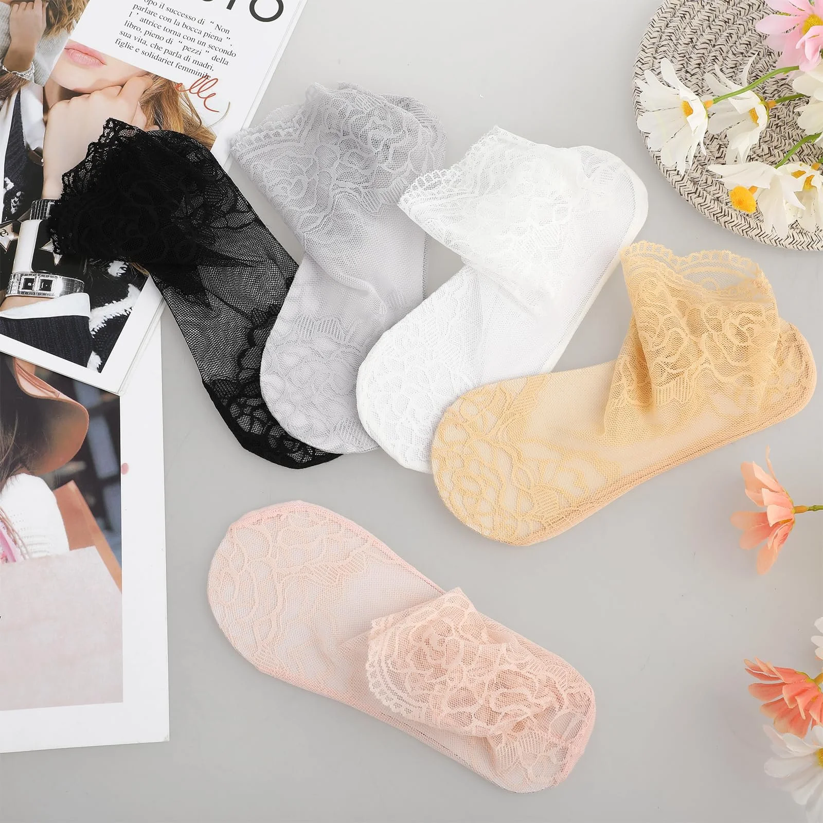 Шкарпетки з рюшами Ouligay, 5 пар, універсальний розмір, фото №7 Шкарпетки з рюшами Ouligay, 5 пар, універсальний розмір, фото №7