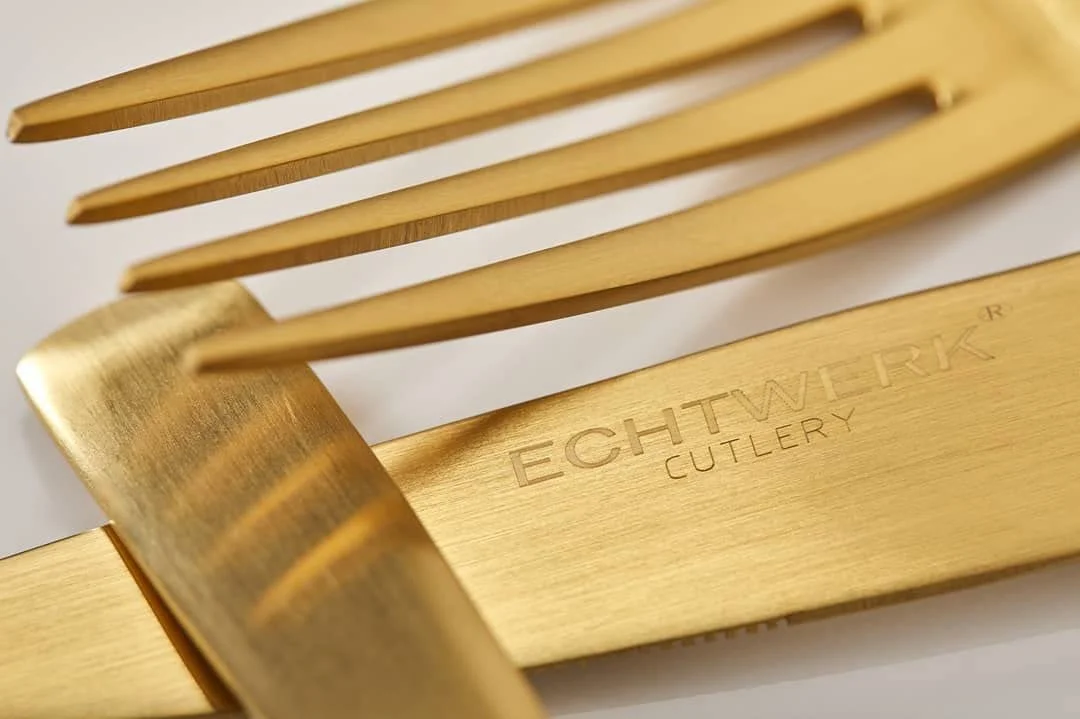 Набір столових приборів ECHTWERK Avelino Gold Edition, 20 предметів, до 4 осіб, нержавіюча сталь 18/10, матовий, фото №5