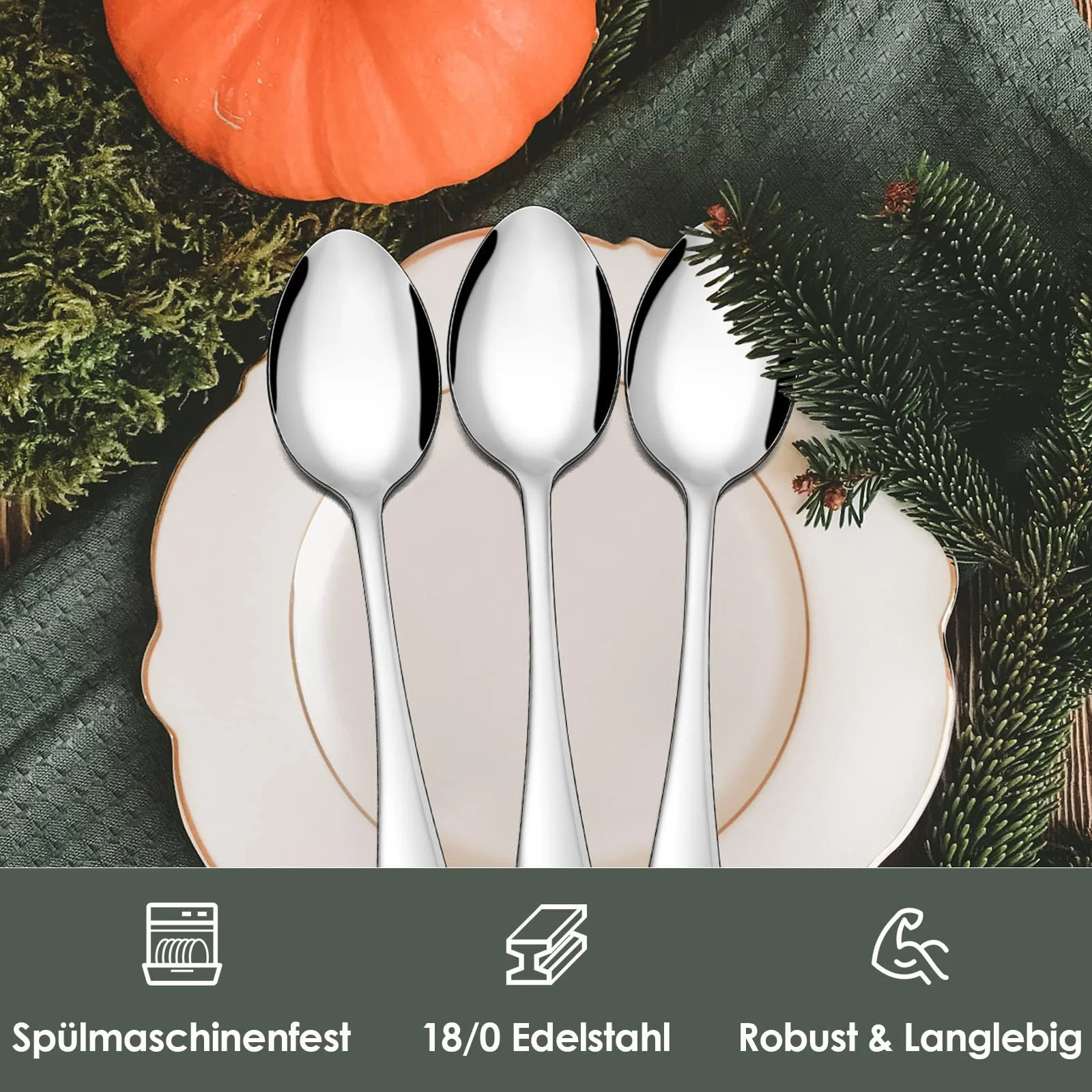 Ложки столові Herogo, набір 12 шт, супові, фото №4