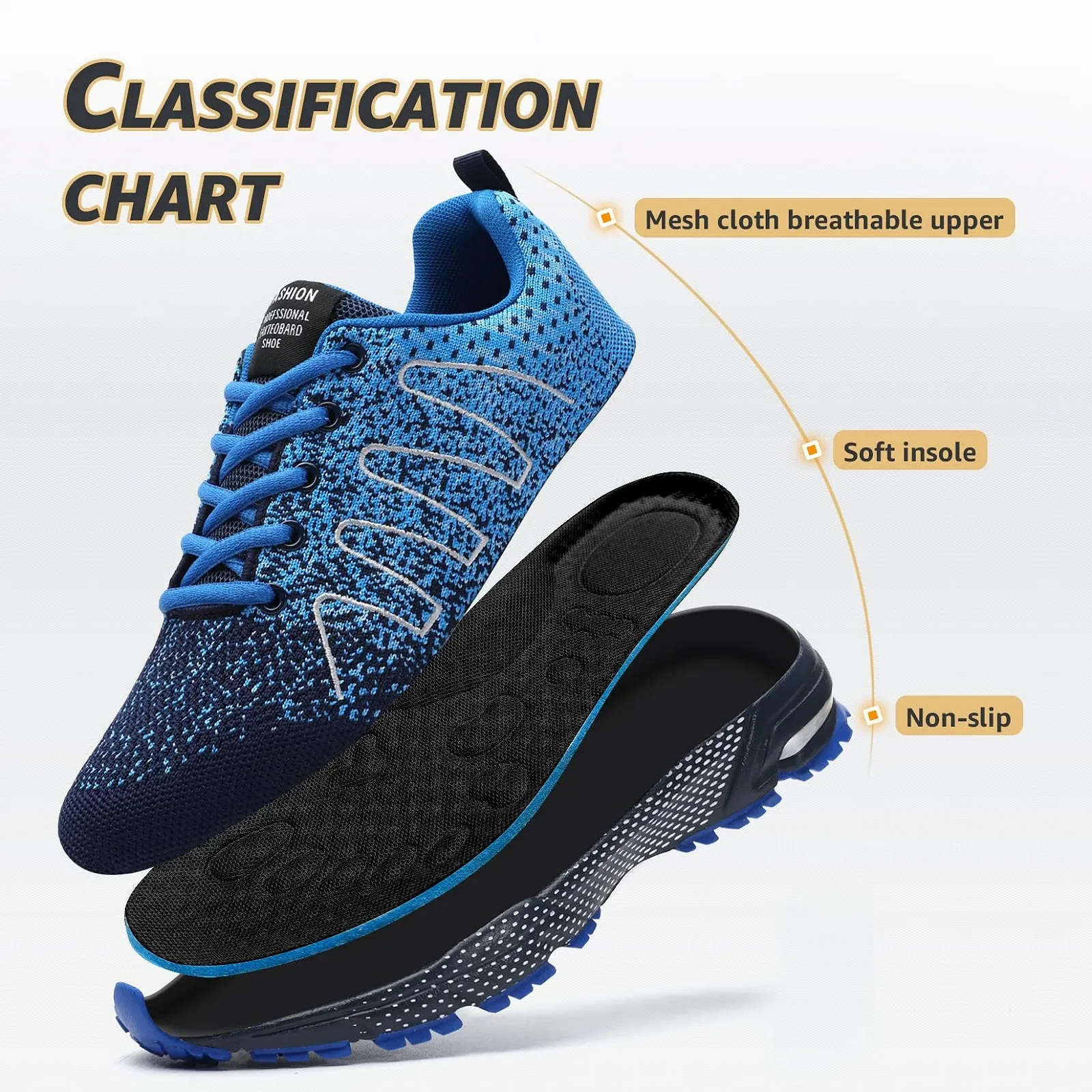 Кросівки ASHION Чоловічі Спортивні Дихаючі Легкі, фото №3 Кросівки ASHION Чоловічі Спортивні Дихаючі Легкі, фото №3