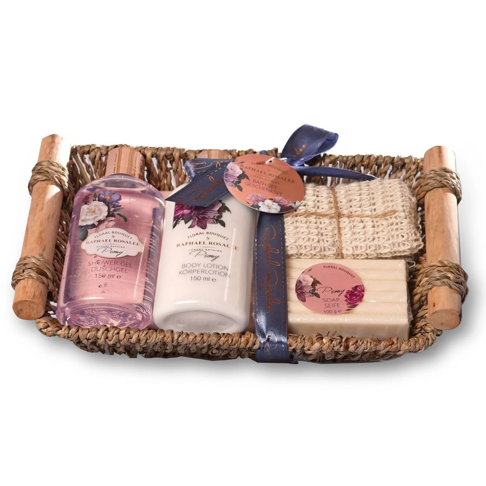 Набір для ванни та догляду Flowers No. 223 (4 предмети) з півонією, фото №2