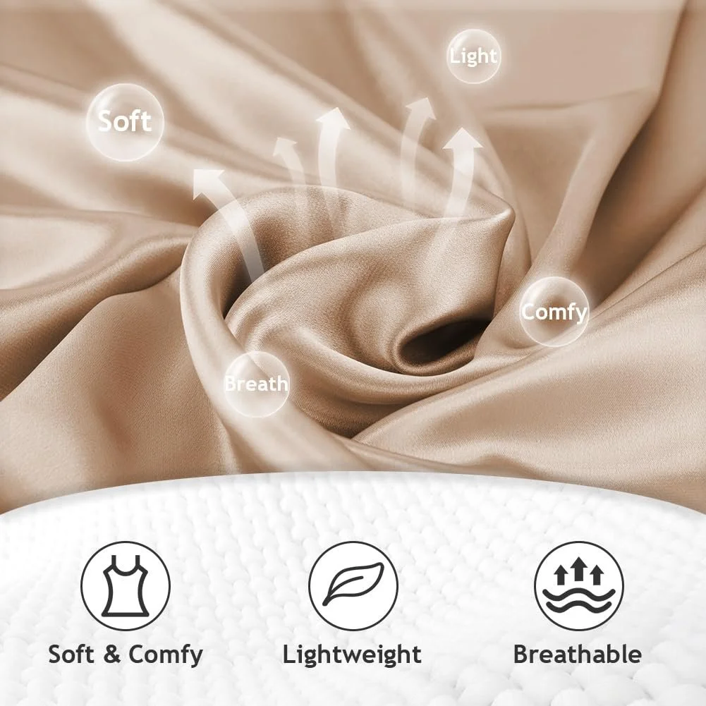 Пижама ACWOO для девочек, атлас, длинный рукав, комплект из двух предметов, фото №4